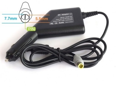 Miniatura produktu: Energy4U CA23 20V / 3.25A (7.7x5.5mm + PIN) 65W, zasilacz samochodowy do notebooka IBM / Lenovo