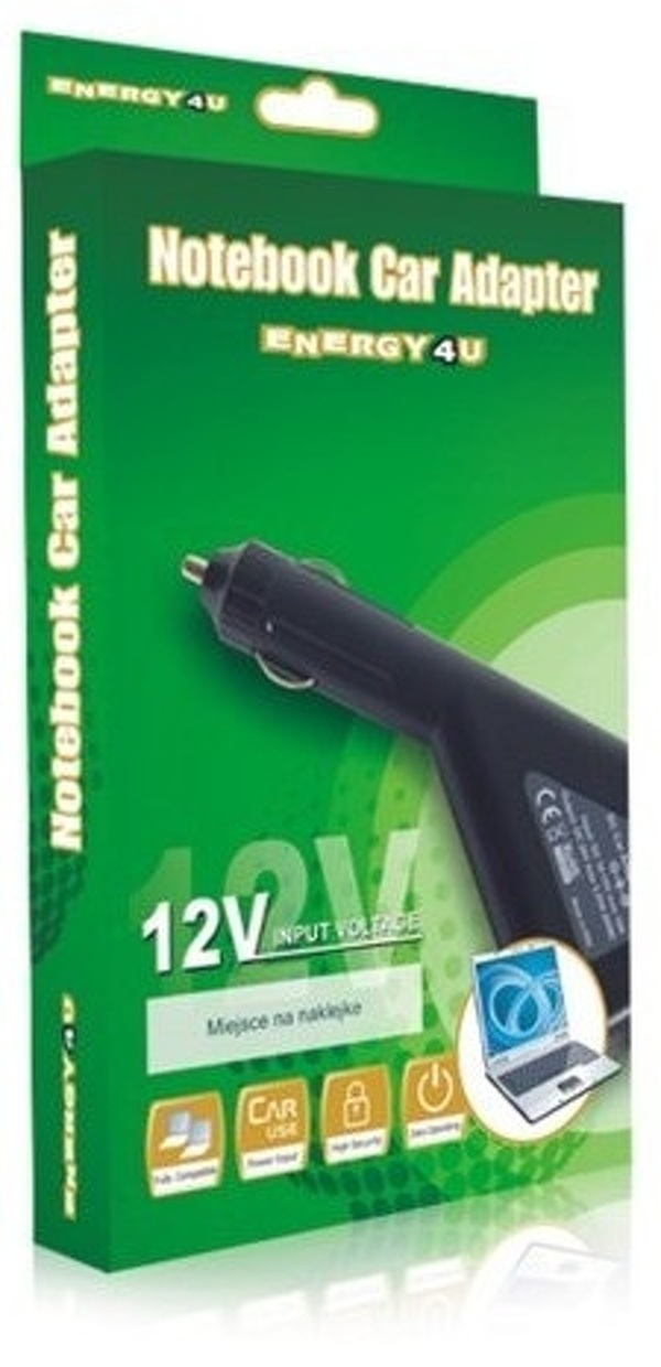 Zdjęcie produktu: Energy4U CA16 16.5V / 3.65A (Magsafe 5-PIN) 61W, zasilacz samochodowy do notebooka Apple