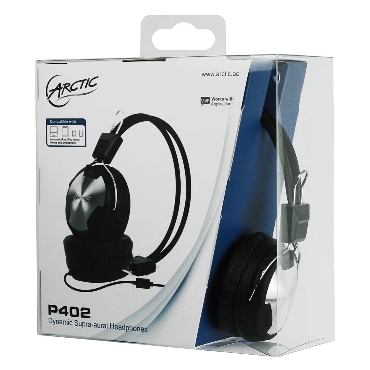 Arctic P402 wygodne słuchawki z dyskretnym mikrofonem