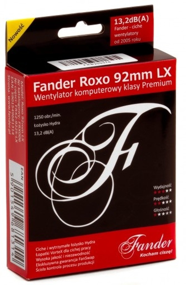 Zdjęcie produktu: Wentylator Fander Roxo 92mm LX FRX2-9225-LX 1250rpm Zdjęcie produktu: Wentylator Fander Roxo 92mm LX FRX2-9225-LX 1250rpm