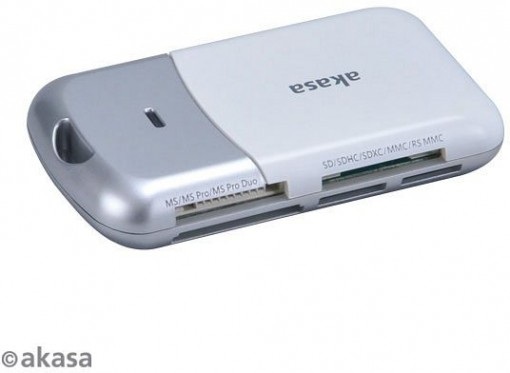 Akasa AK-CR-05U3SL zewnetrzny czytnik kart USB 3.0, srebrny