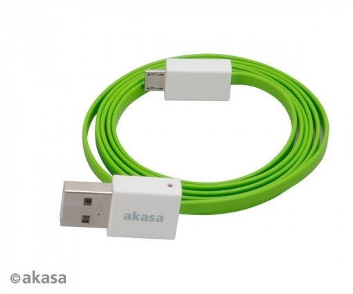 Akasa Proslim AK-CBUB16-10GN, kabel USB 2.0 Typ-A na Micro-B 100cm, zielony Akasa Proslim AK-CBUB16-10GN, kabel USB 2.0 Typ-A na Micro-B 100cm, zielony