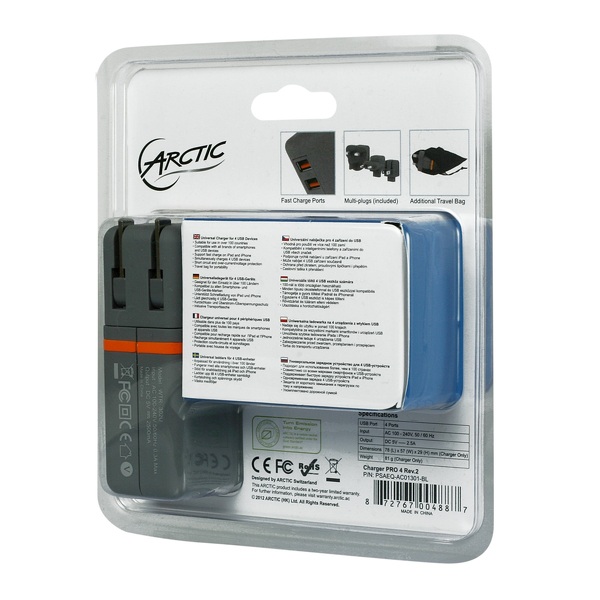 Zdjęcie produktu: Ładowarka do smartfona USB Arctic Charger PRO 4 (EU) Rev.2