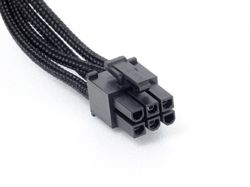Zdjęcie produktu: SilverStone PP06 (SST-PP06B-3PER10F) 6pin to IDE-4pin & Floppy-4pin 550+150+150+150mm Individually Sleeved Modular Cable, black