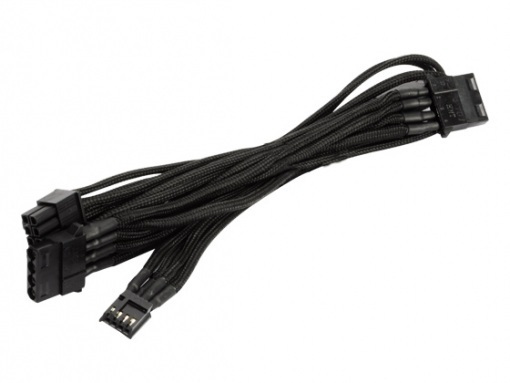 SilverStone PP06 (SST-PP06B-3PER10F) 6pin to IDE-4pin & Floppy-4pin 550+150+150+150mm Individually Sleeved Modular Cable, black