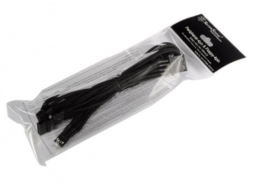 SilverStone PP06 (SST-PP06B-3PER10F) 6pin to IDE-4pin & Floppy-4pin 550+150+150+150mm Individually Sleeved Modular Cable, black