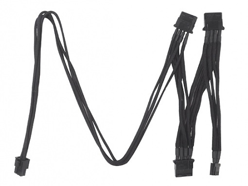 SilverStone PP06 (SST-PP06B-3PER10F) 6pin to IDE-4pin & Floppy-4pin 550+150+150+150mm Individually Sleeved Modular Cable, black