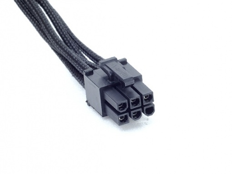 Zdjęcie produktu: SilverStone PP06 (SST-PP06B-3SATA80M) 6pin to SATA & Slimline SATA 300+150+150+200mm Individually Sleeved Modular Cable, black