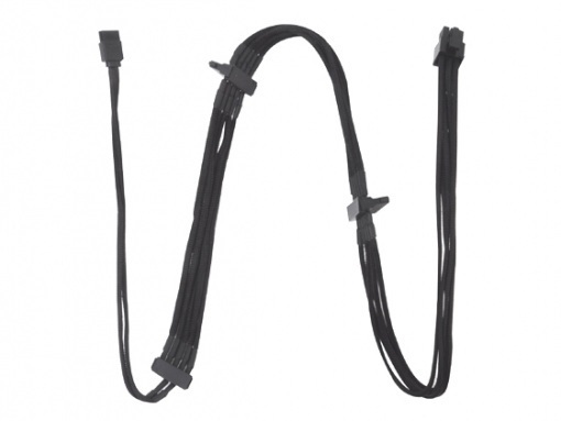 SilverStone PP06 (SST-PP06B-3SATA80M) 6pin to SATA & Slimline SATA 300+150+150+200mm Individually Sleeved Modular Cable, black