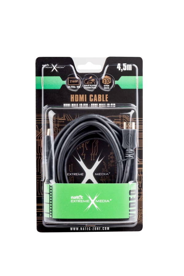 Zdjęcie produktu: Natec Extreme Media NKA-0367 - kabel HDMI - HDMI v1.4 Lan 19-pin 4,5m Zdjęcie produktu: Natec Extreme Media NKA-0367 - kabel HDMI - HDMI v1.4 Lan 19-pin 4,5m