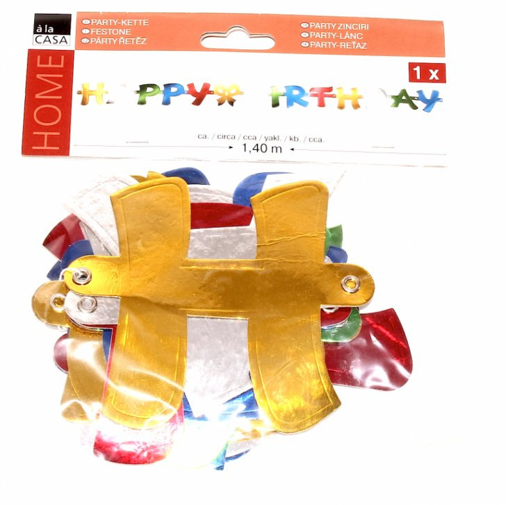 Napis na urodziny Happy Birthday 140 cm. a'la Casa Napis na urodziny Happy Birthday 140 cm. a'la Casa