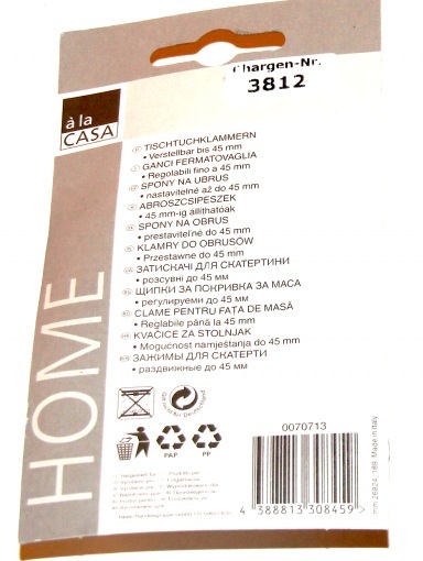 Klamry do obrusów przestawne do 45mm a'la Casa