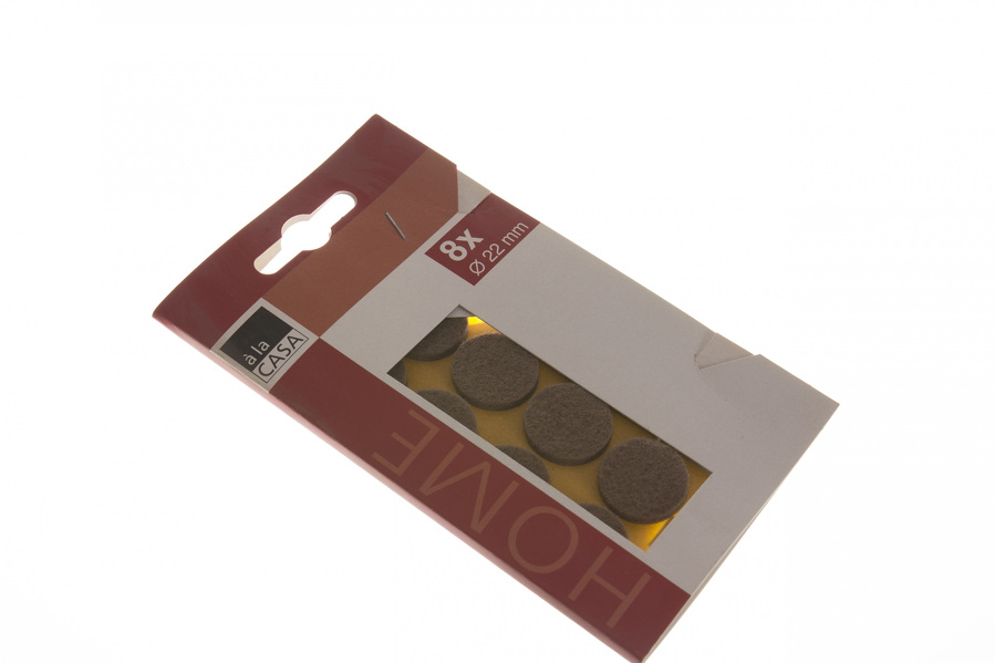 Zdjęcie produktu: Podkładki filcowe 22mm pod meble 8 szt. a'la Casa okrągłe, samoprzylepne, brązowe