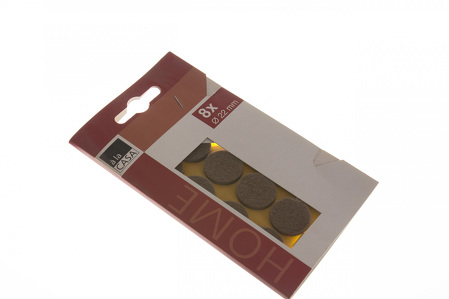 Miniatura produktu: Podkładki filcowe 22mm pod meble 8 szt. a'la Casa okrągłe, samoprzylepne, brązowe
