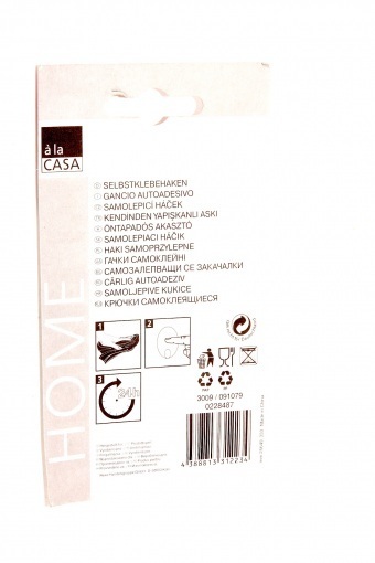 Hak haczyk samoprzylepny INOX prostokątny a la Casa