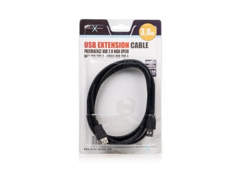 Zdjęcie produktu: Natec Extreme Media NKA-0433 - przedłużacz USB 2.0 AM-AF 3.0M Zdjęcie produktu: Natec Extreme Media NKA-0433 - przedłużacz USB 2.0 AM-AF 3.0M