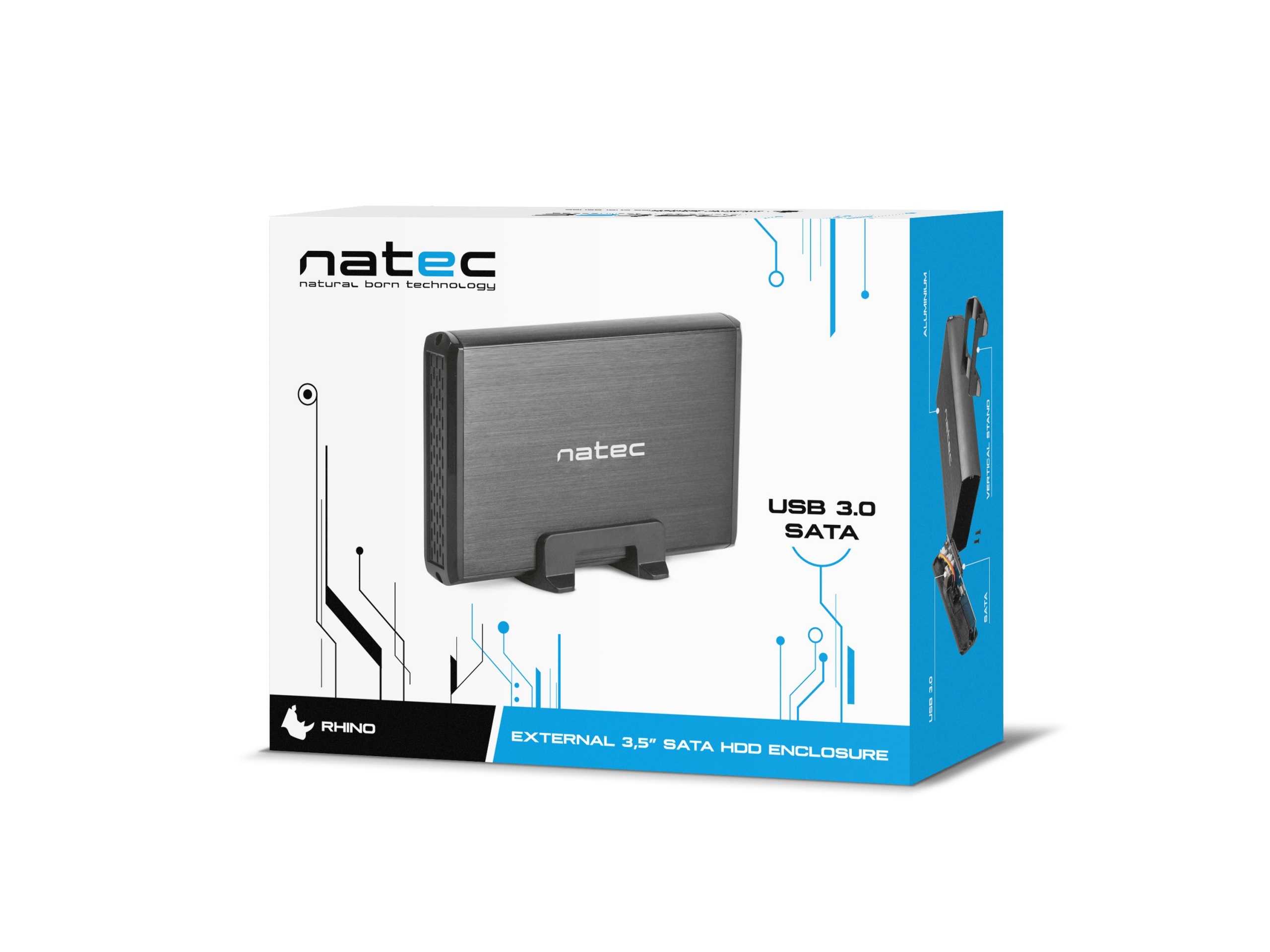 Natec Rhino Slim Black USB 3.0 SATA 3.5