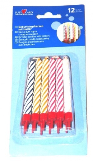 Miniatura produktu: Świeczki urodzinowe 12 sztuk Susy Card Miniatura produktu: Świeczki urodzinowe 12 sztuk Susy Card