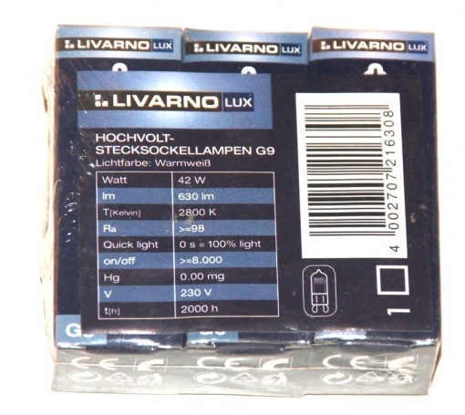 Żarówka G9 630 lm 42w 3 szt. Livarno
