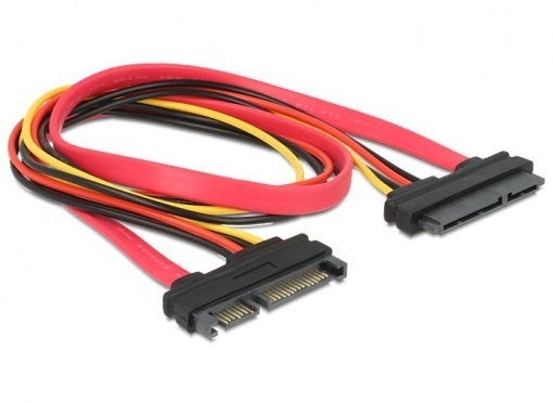 Delock 84361 przedłużacz kabla danych i zasilającego SATA (M/F) 50cm