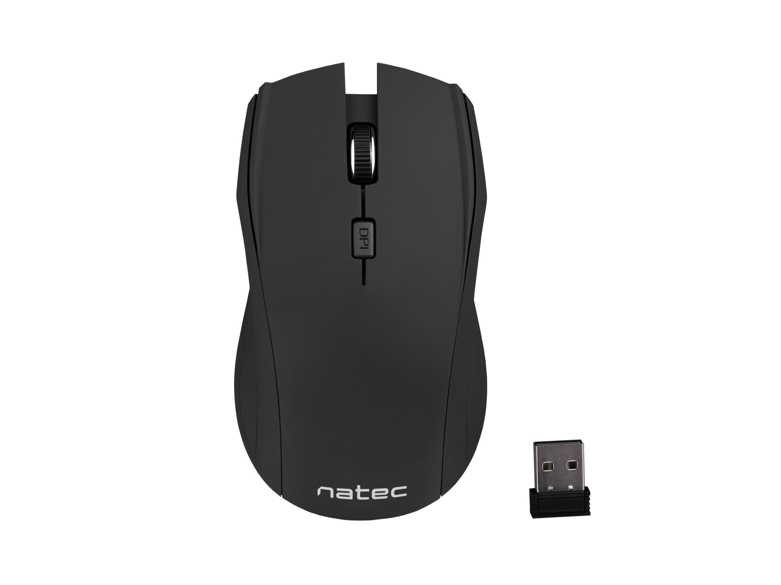 Cicha mysz Natec Blackbird Silent Black Wireless Nano 2.4Ghz, Bezklikowa bezprzewodowa, NMY-0589