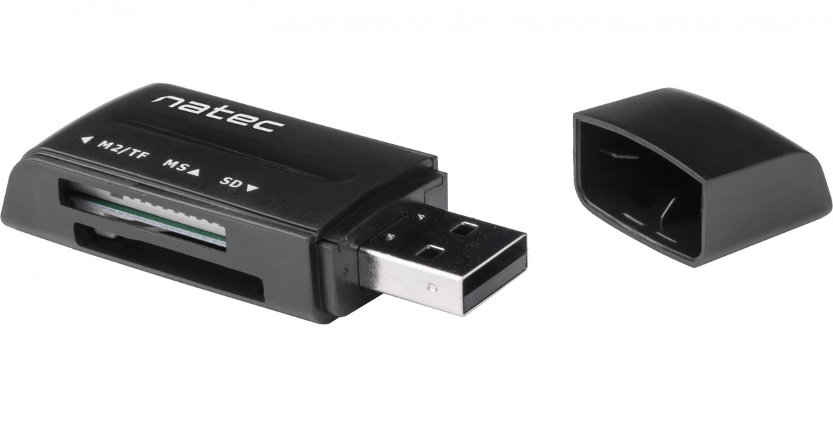 Zdjęcie produktu: Czytnik kart Natec Mini Ant 3 Black USB 2.0 SDHC, mmC, M2, MicroSD, NCZ-0560 Zdjęcie produktu: Czytnik kart Natec Mini Ant 3 Black USB 2.0 SDHC, mmC, M2, MicroSD, NCZ-0560