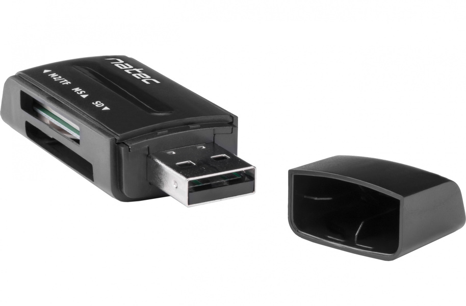 Zdjęcie produktu: Czytnik kart Natec Mini Ant 3 Black USB 2.0 SDHC, mmC, M2, MicroSD, NCZ-0560 Zdjęcie produktu: Czytnik kart Natec Mini Ant 3 Black USB 2.0 SDHC, mmC, M2, MicroSD, NCZ-0560