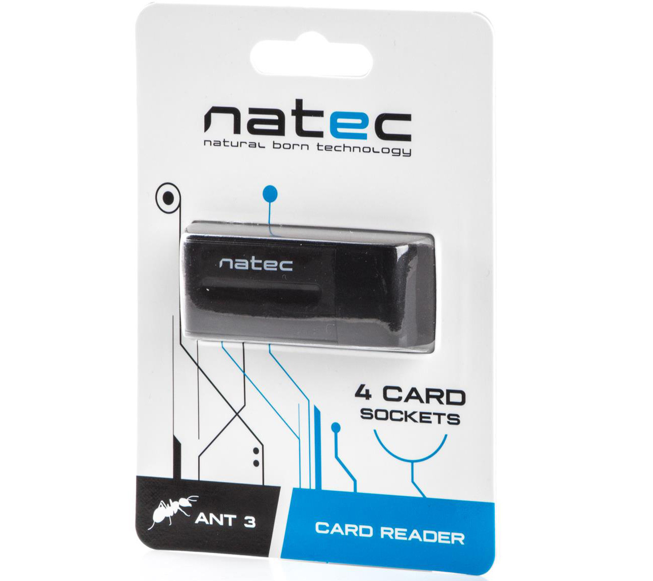 Czytnik kart Natec Mini Ant 3 Black USB 2.0 SDHC, mmC, M2, MicroSD, NCZ-0560 Czytnik kart Natec Mini Ant 3 Black USB 2.0 SDHC, mmC, M2, MicroSD, NCZ-0560