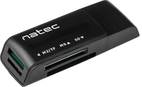 Miniatura produktu: Czytnik kart Natec Mini Ant 3 Black USB 2.0 SDHC, mmC, M2, MicroSD, NCZ-0560