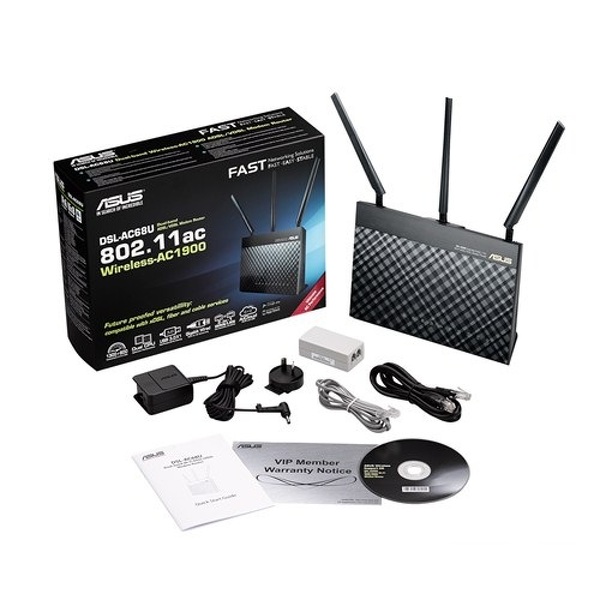 Zdjęcie produktu: Asus DSL-AC68U AC1900 Wireless Router VDSL2/ADSL WiFi USB Annex A&B Zdjęcie produktu: Asus DSL-AC68U AC1900 Wireless Router VDSL2/ADSL WiFi USB Annex A&B