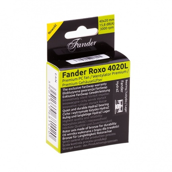 Zdjęcie produktu: Wentylator Fander Roxo 4020L 40mm FRX3-4020L 3000rpm