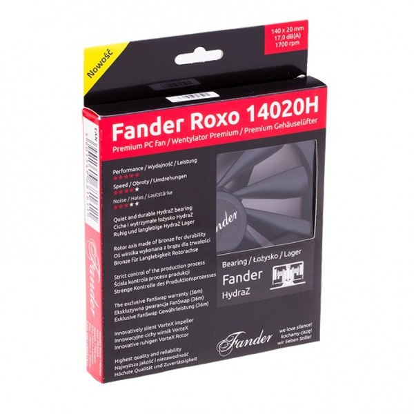 Zdjęcie produktu: Wentylator Fander Roxo 14020H 140mm FRX3-14020H 1700rpm Zdjęcie produktu: Wentylator Fander Roxo 14020H 140mm FRX3-14020H 1700rpm