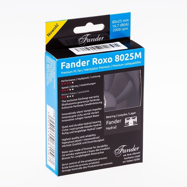 Zdjęcie produktu: Wentylator Fander Roxo 8025M 80mm FRX3-8025M 2000rpm