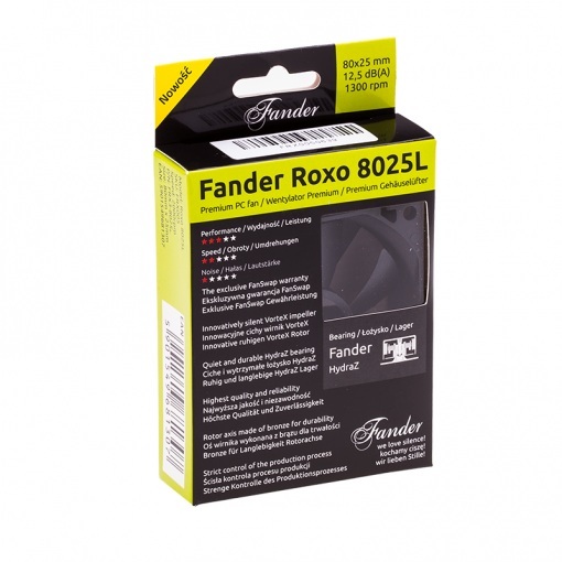 Wentylator Fander Roxo 8025L 80mm FRX3-8025L 1300rpm Wentylator Fander Roxo 8025L 80mm FRX3-8025L 1300rpm