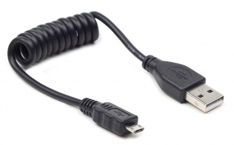 Miniatura produktu: Gembird kabel spirala 20-60cm AM-Micro USB 2.0 (CC-MUSB2C-AMBM-0.6M)