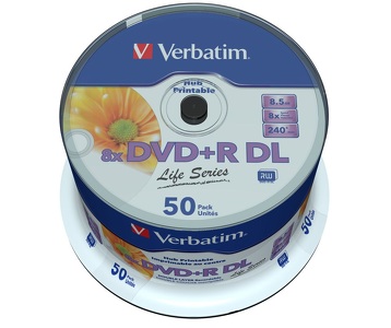 Miniatura produktu: Verbatim DVD+R 8,5GB x8 50szt Printable Miniatura produktu: Verbatim DVD+R 8,5GB x8 50szt Printable