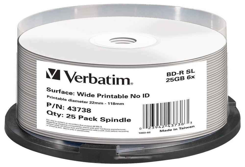 Verbatim BD-R 25GB x6 25szt. Prinable No ID