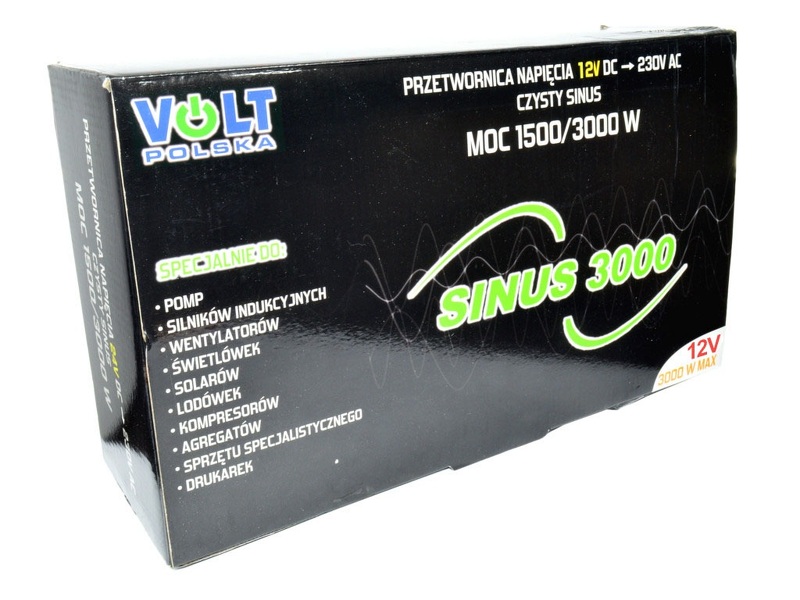 Zdjęcie produktu: Volt 3SIP300012 SINUS-3000 12V przetwornica 1500/3000W 12/230V