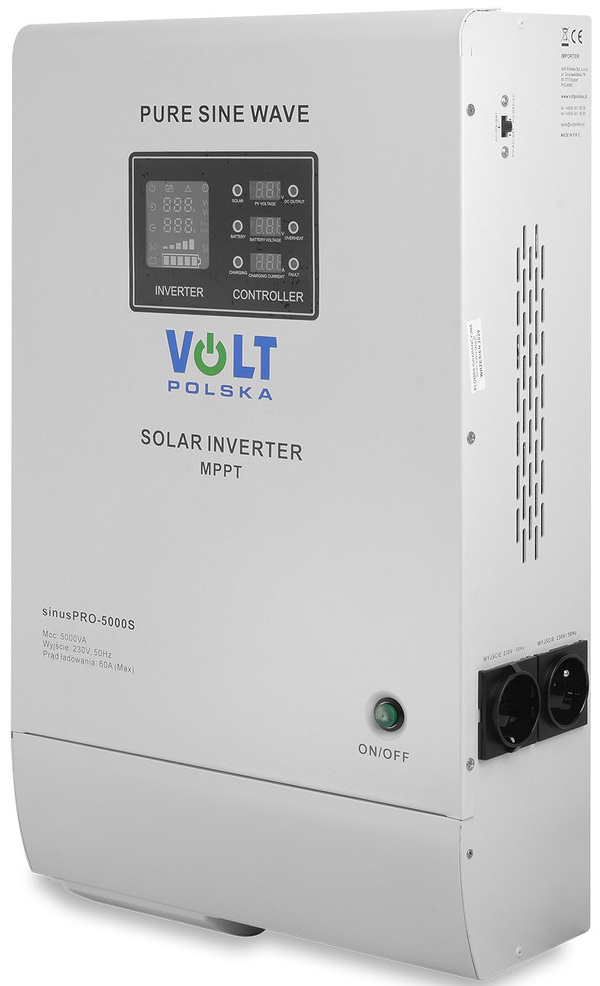 Zdjęcie produktu: Inwerter solarny Sinus Pro 5000 S 48/230V (3400/5000W) + 60A MPPT (100V) Zdjęcie produktu: Inwerter solarny Sinus Pro 5000 S 48/230V (3400/5000W) + 60A MPPT (100V)