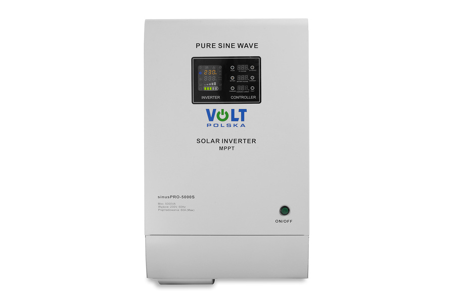 Zdjęcie produktu: Inwerter solarny Sinus Pro 5000 S 48/230V (3400/5000W) + 60A MPPT (100V) Zdjęcie produktu: Inwerter solarny Sinus Pro 5000 S 48/230V (3400/5000W) + 60A MPPT (100V)