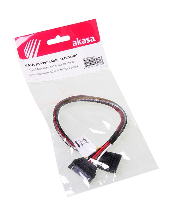 Zdjęcie produktu: Akasa Przedłużacz zasilania SATA 15-pin 30cm (AK-CBPW04-30)