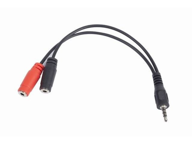 Gembird CCA-417, Adapter 1 x Mini Jack 4-pin (M) na 2 x Mini Jack (F) 20CM