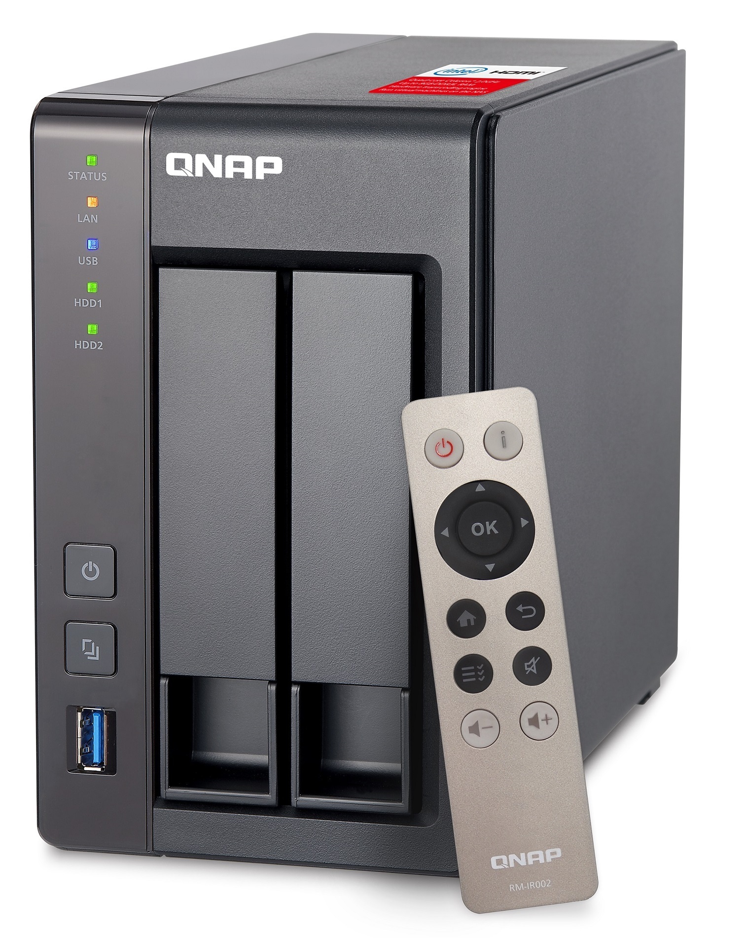 Serwer plików QNAP TS-251+-2G 2-bay TurboNAS, SATA 6G, Celeron 2.0G quad, 2G RAM, 2xGbE LAN, 2xUSB 3.0, HDMI