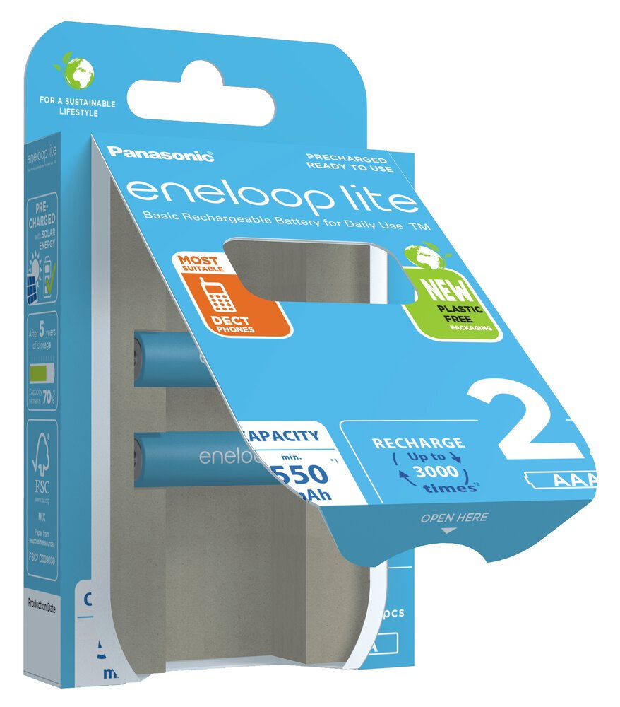 Panasonic Eneloop Lite R03/AAA 550mAh - opak. 2 akumulatorki (BK-4LCCE/2BE) Panasonic Eneloop Lite R03/AAA 550mAh - opak. 2 akumulatorki (BK-4LCCE/2BE)