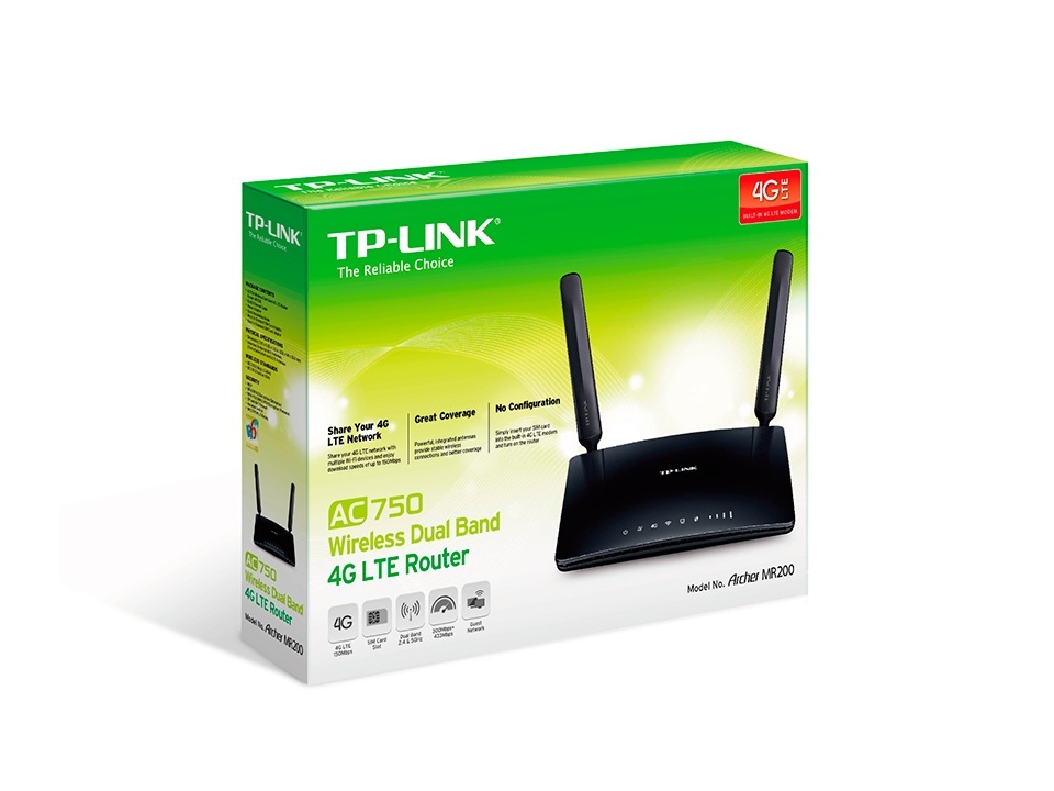 TP-Link Archer MR200 Wireless AC750 LTE router 3xLAN 1xWAN 1xSIM