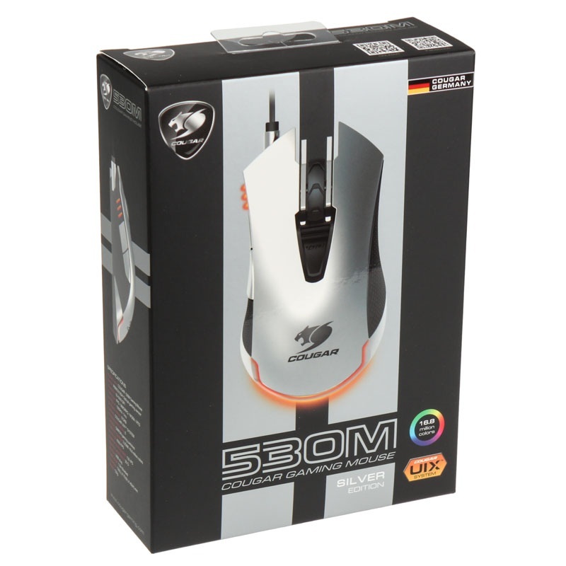 Mysz Cougar 530M gamingowa Optyczna, srebrna