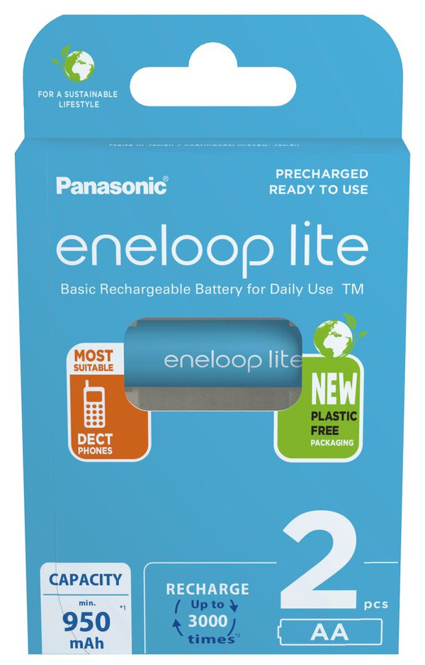 Zdjęcie produktu: Panasonic Eneloop Lite R6/AA 950mAh - opak. 2 akumulatorki (BK-3LCCE-2BE)