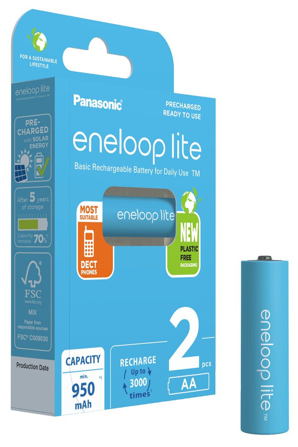 Zdjęcie produktu: Panasonic Eneloop Lite R6/AA 950mAh - opak. 2 akumulatorki (BK-3LCCE-2BE)