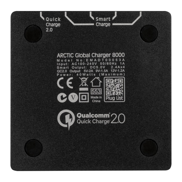 Zdjęcie produktu: Zasilacz, ładowarka USB Arctic Global Charger 8000 5x USB (wtyczki EU, UK, US)