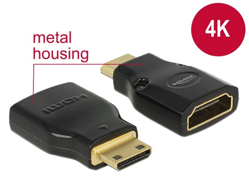 Zdjęcie produktu: Delock 65665, adapter HDMI-A(F) do HDMI-C (M) High Speed Ethernet 4K